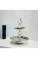 وعاء فولاذي مكون من طابقين  مع كرات من الراتينج45×25×25سم 