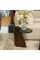طاولة جانبية ساسينو -  رخام قاعده خشب 40×40×50سم (منتج تفصيل)