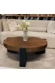 طاولة جانبية ساسينو - خشب قاعده  اسود 115×42×115سم (منتج تفصيل )