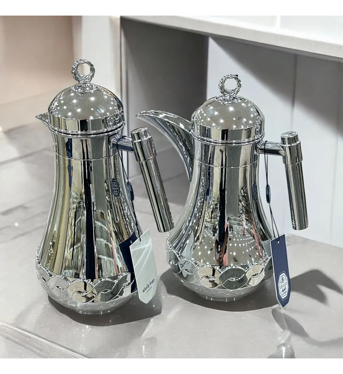 طقم ترمس فضي 2قطع 