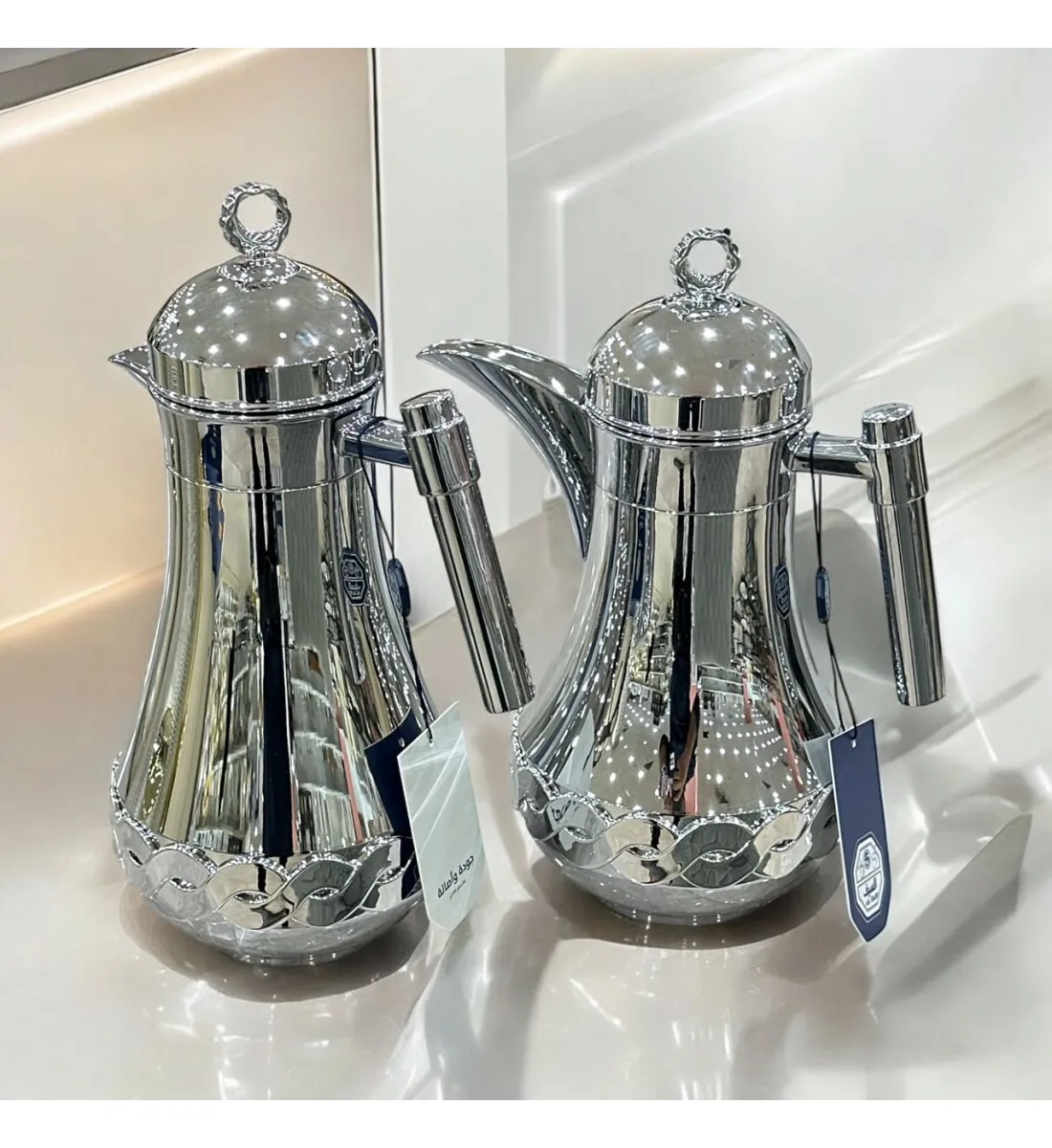 طقم ترمس فضي 2قطع 