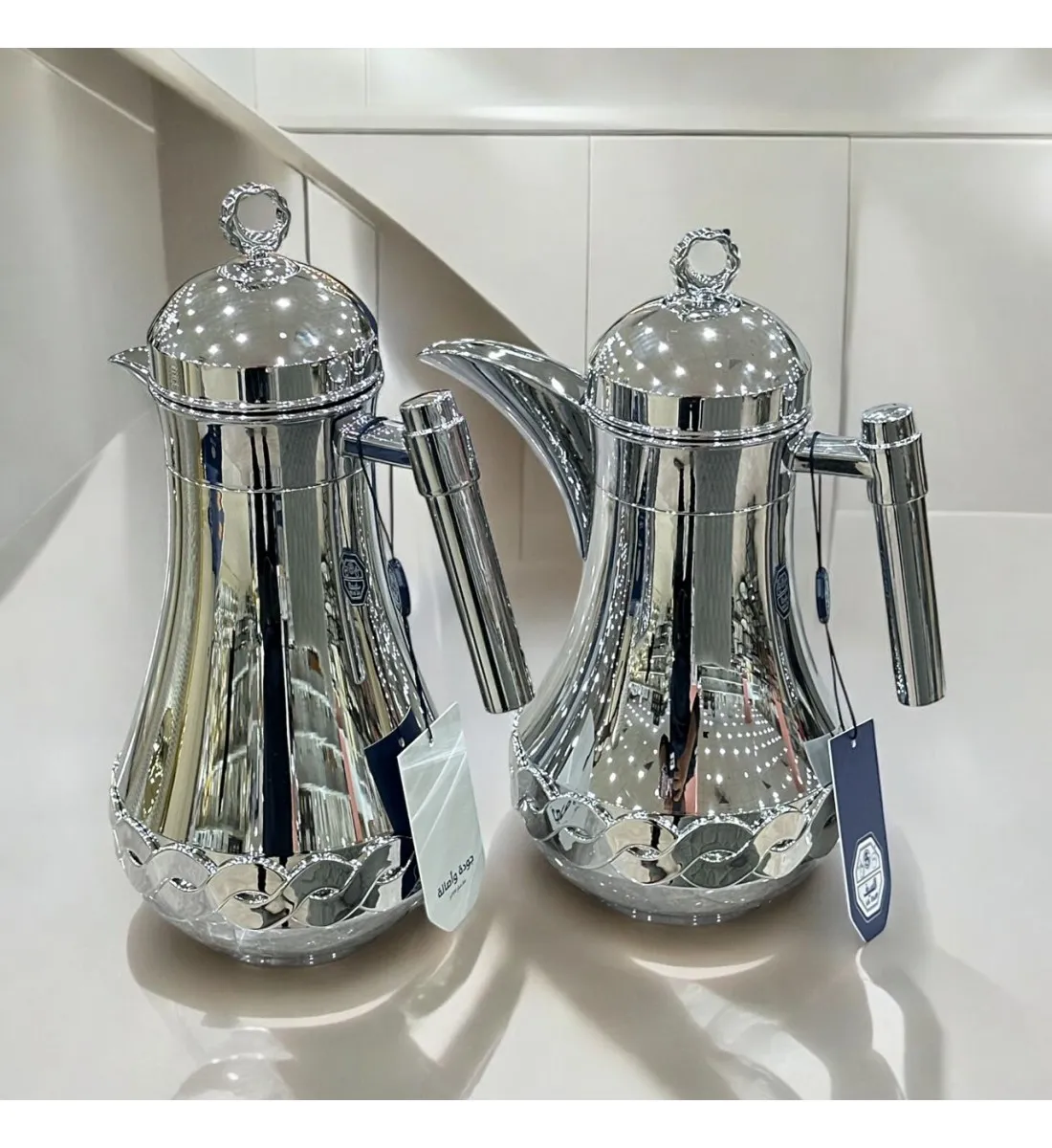 طقم ترمس فضي 2قطع 
