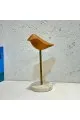تمثال ديكور بتصميم طائر على عمود وقاعده رخام 30×18×12سم