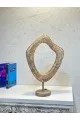 قطعة ديكور قش بقاعدة خشب وعمود حديد46×32×11سم 