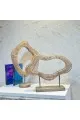 قطعة ديكور قش بقاعدة خشب وعمود حديد46×32×11سم 