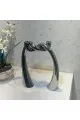 مجموعة من شمعدانات حلزونية فضية من جون ريتشارد - قطعتان32×16×3سم 