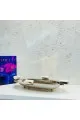 صحن تقديم من الاستانلس استيل مقاس39×20×5سم 