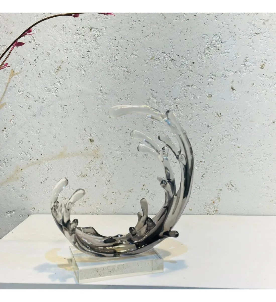 قطعة ديكور كرستال بقاعدة كرستال 26×22×11سم 