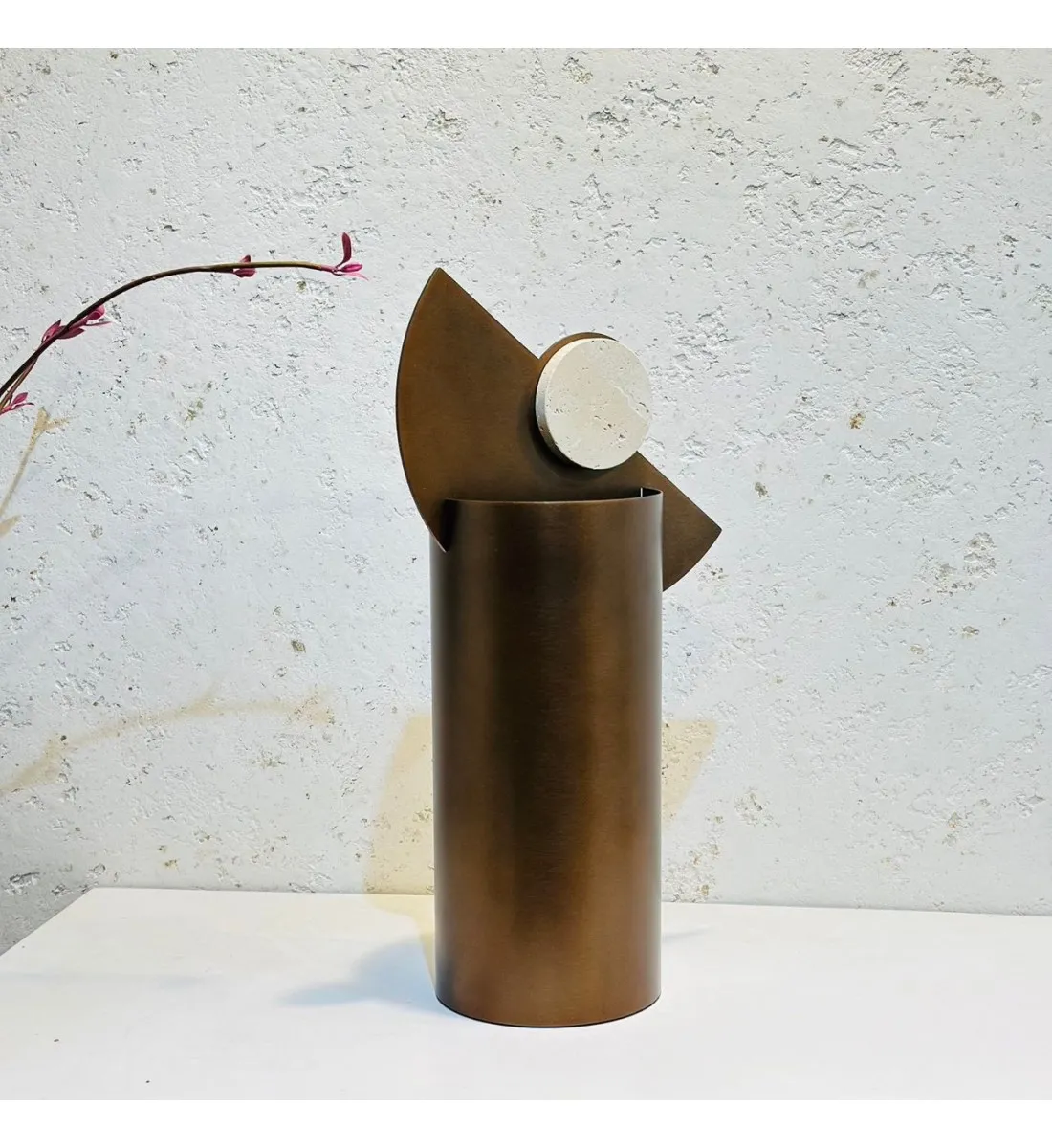 قطعة ديكور حديد مع رخام 40×12×18سم 