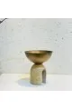 صينية معدنية مستديرة مع رخام19×17×17سم 