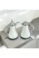 طقم ترمس شاي وقهوة  ابيض كروم 2قطع 