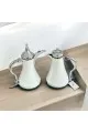 طقم ترمس شاي وقهوة  ابيض كروم 2قطع 