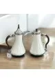 طقم ترمس شاي وقهوة  ابيض كروم 2قطع 
