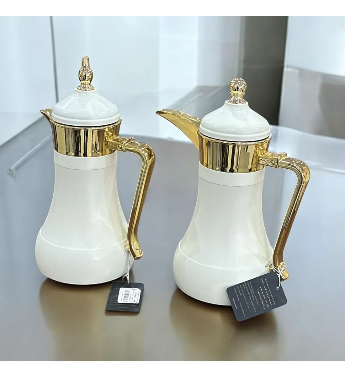 طقم ترامس رغد 2قطع ابيض مذهب 
