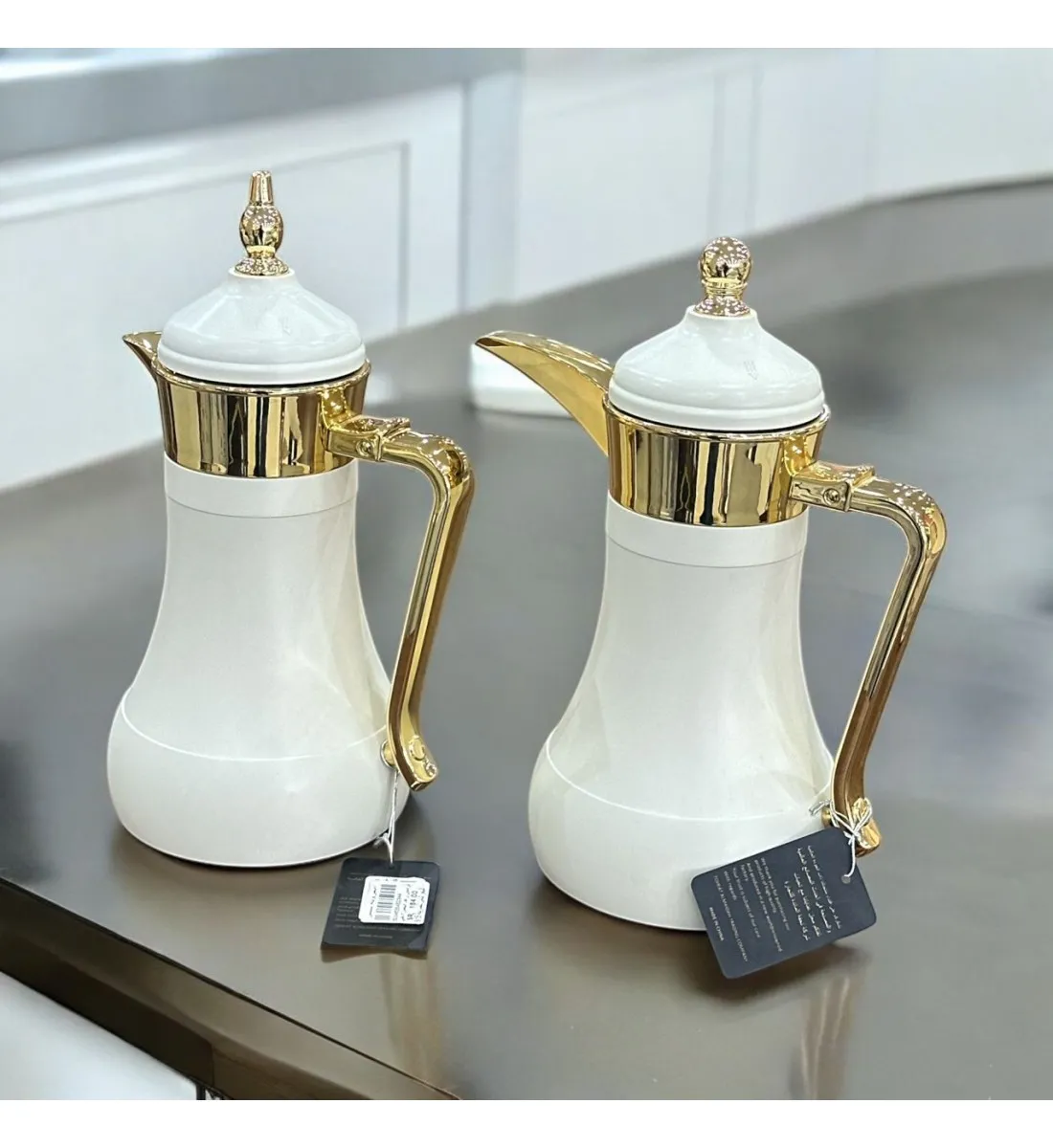طقم ترامس رغد 2قطع ابيض مذهب 