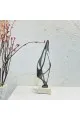 زينة ديكور بتصميم نحت  تجريدي قاعده رخام  - 42×10×10سم 
