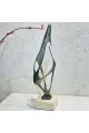زينة ديكور بتصميم نحت  تجريدي قاعده رخام  - 42×10×10سم 