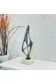 زينة ديكور بتصميم نحت  تجريدي قاعده رخام  - 42×10×10سم 