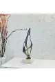 زينة ديكور بتصميم نحت  تجريدي قاعده رخام  - 42×10×10سم 