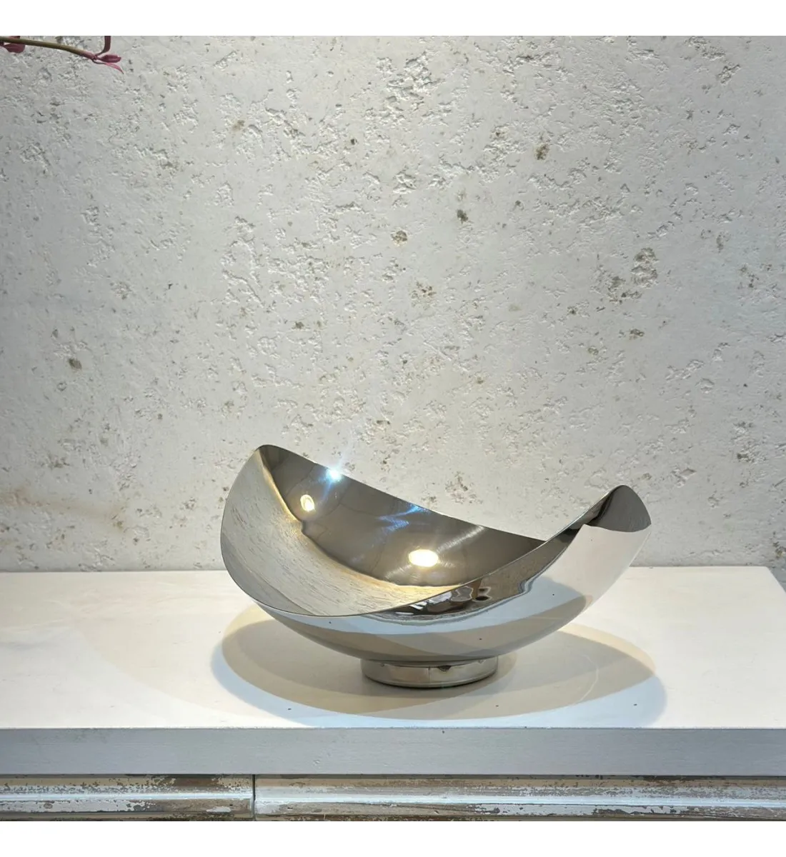 وعاء تقديم ستانليس ستيل هلالي الشكل 30×23×13سم