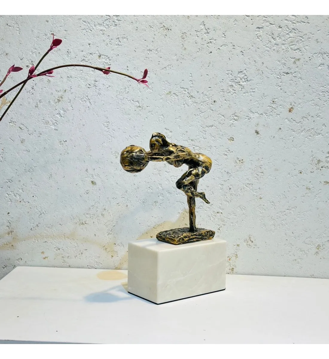 زينة ديكور بتصميم نحت  تجريدي قاعده رخام  -27×15×9سم 