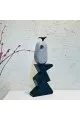 زينة ديكور بتصميم نحت  تجريدي خشبي 47×18×7سم 