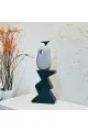زينة ديكور بتصميم نحت  تجريدي خشبي 47×18×7سم 