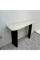 طاولة  مدخل سطح  بديل الرخام ملمس ناعم قاعده خشب لون اسود