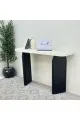 طاولة  مدخل سطح  بديل الرخام ملمس خشن قاعده خشب لون اسود