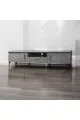 طاوله تلفزيون خشب رمادي مع قواعد معدن160 ×40×48سم 