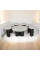 طقم طاولة تقديم ( 1+6 طاولة خدمة )