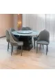 طقم طاولة طعام من الرخام6كراسي – 130×130×75سم – رمادي ملون