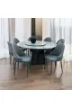 طقم طاولة طعام من الرخام8كراسي – 150×150×75سم – رمادي ملون