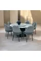 طقم طاولة طعام من الرخام8كراسي – 150×150×75سم – رمادي ملون