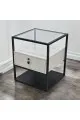 طاولة سرير جانبية سطح زجاج مقاس 60×50×50 سم