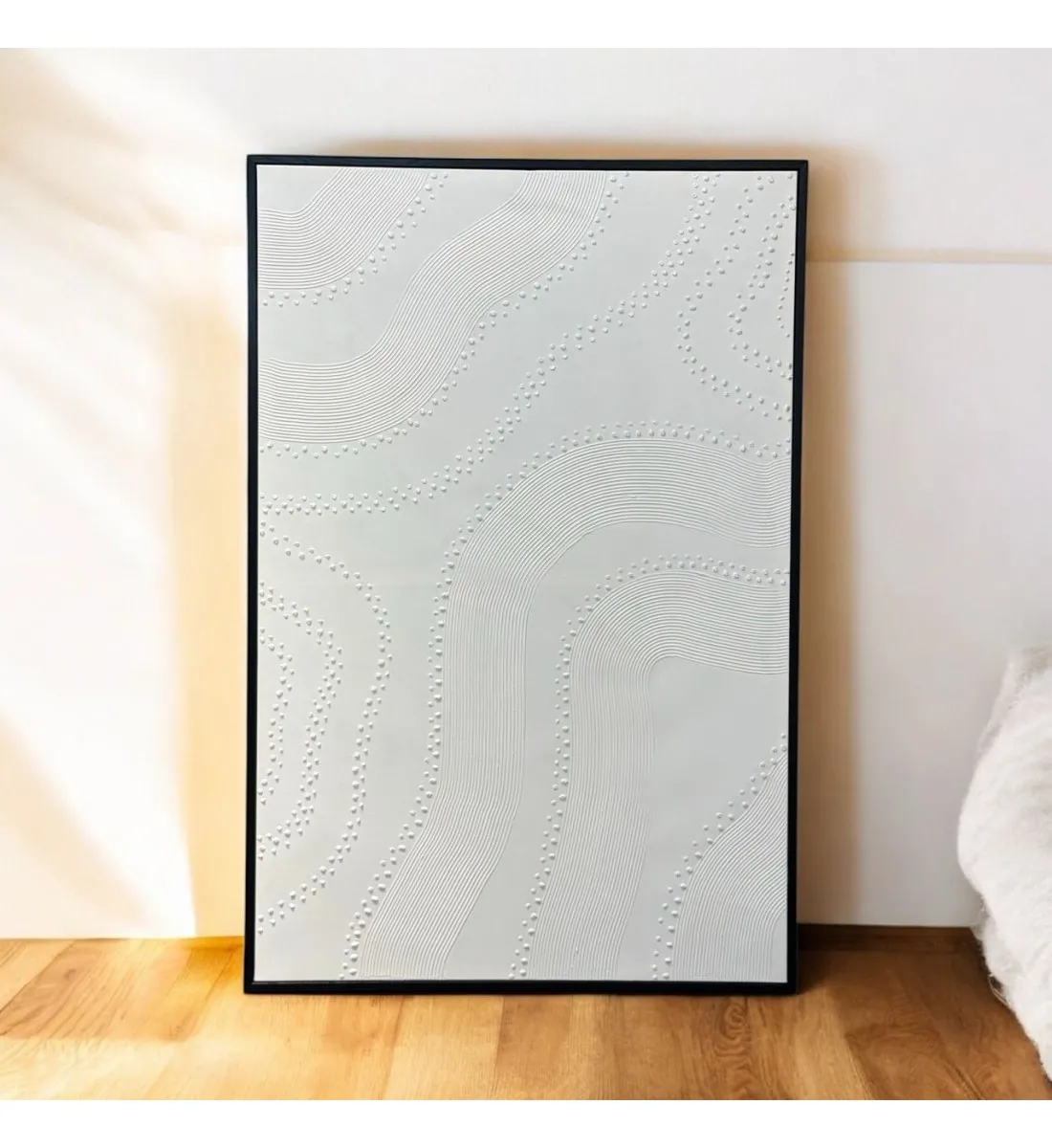 لوحه زينة حائط جبس علي قماش اطار  اسود 120×80سم 