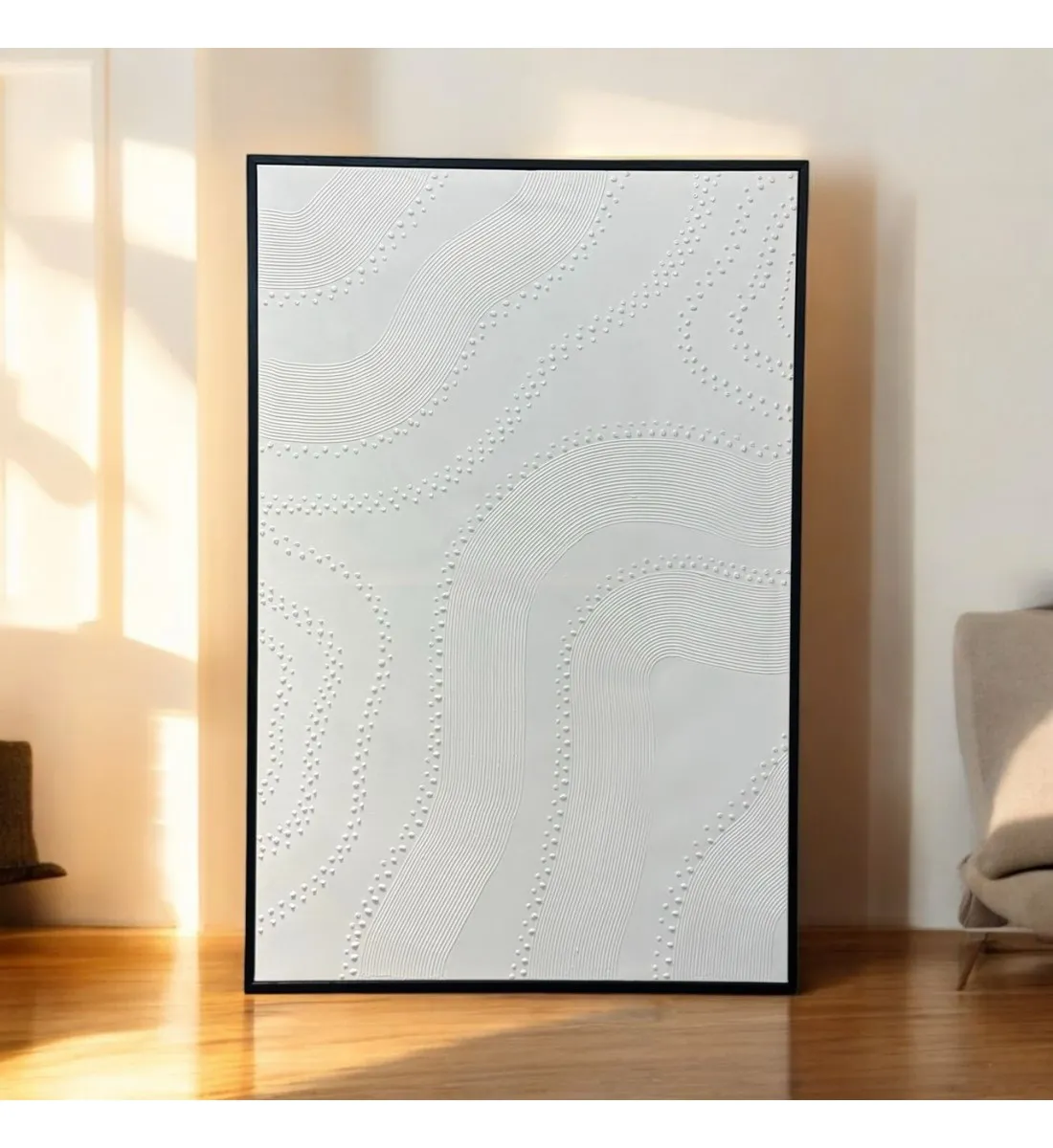 لوحه زينة حائط جبس علي قماش اطار  اسود 120×80سم 