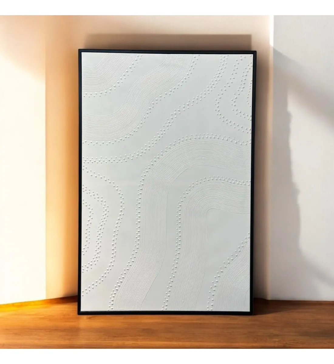 لوحه زينة حائط جبس علي قماش اطار  اسود 120×80سم 