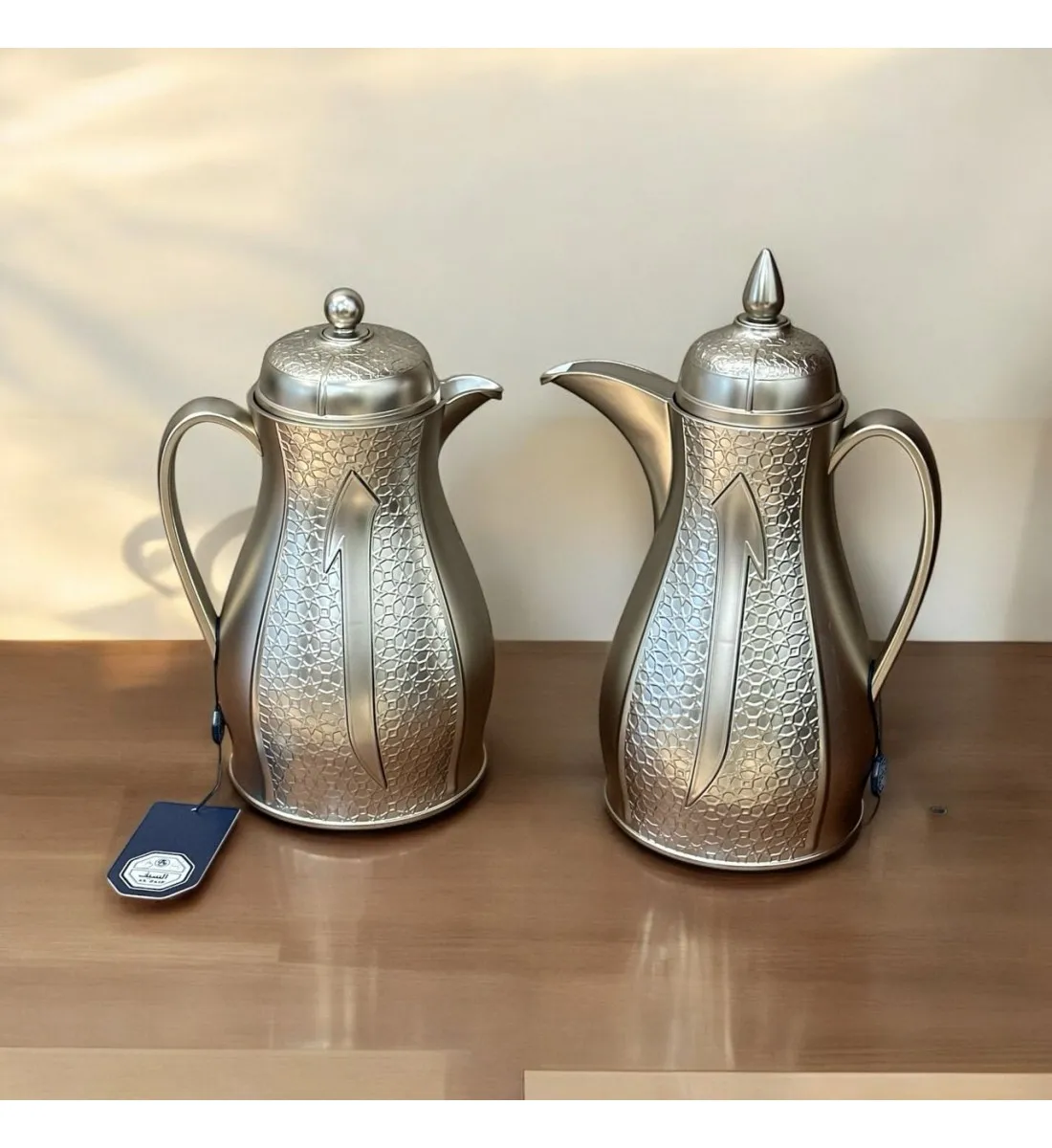 طقم ترمس شاي جلنار نيكل مطفي 2قطع 