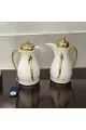 طقم ترمس شاي جلنار نيكل لؤلؤي مذهب 2قطع 