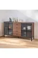 دولاب بوفيه خشبي غامق 160×84×40سم 