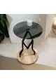 طاولة خدمة جانبية زجاج اسود30×30×55سم 
