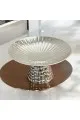 صحن تقديم من الاستانلس استيل  وقاعده مقاس20×20×11سم 