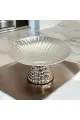 صحن تقديم من الاستانلس استيل  وقاعده مقاس20×20×11سم 
