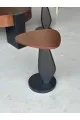 طقم طاولات 5قطع سطح قشرة الجوز قاعده خشب
