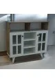 ركن كوفي ابيض سطح خشبي  100×33×95سم 
