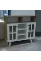 ركن كوفي ابيض سطح خشبي  100×33×95سم 