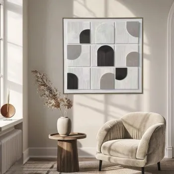 لوحة جدارية فنية، بتصميم مودرن مقاسات الوحة الطول 83 سم  العرض83سم 