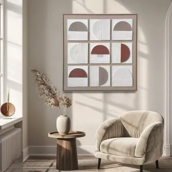 لوحة جدارية فنية، بتصميم مودرن مقاسات الوحة الطول 83 سم  العرض83سم 