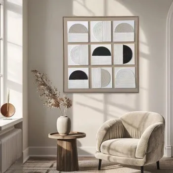 لوحة جدارية فنية، بتصميم مودرن مقاسات الوحة الطول 83 سم  العرض83سم 